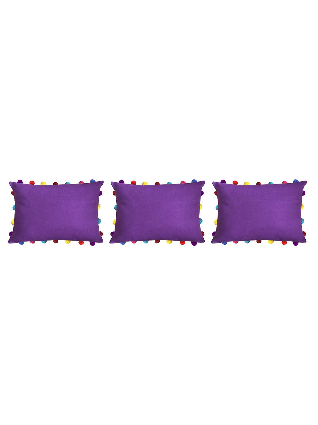 

Lushomes Purple & Yellow Set of 3 Rectangle Cushion Covers of 35.56 x 50.8 cm