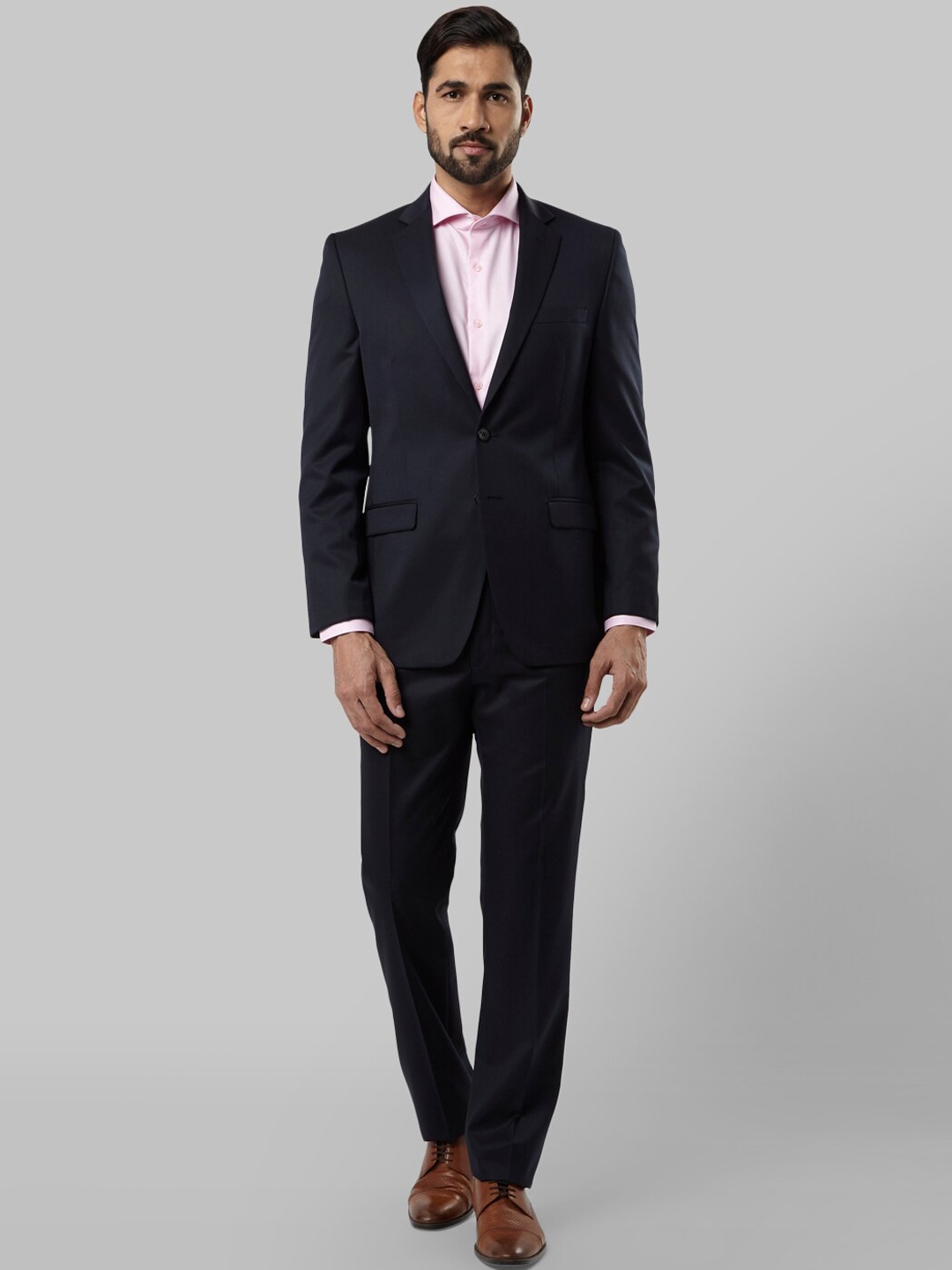 

Raymond Men Blue Solid Single-Breasted Slim-Fit Two-Piece Formal Suit