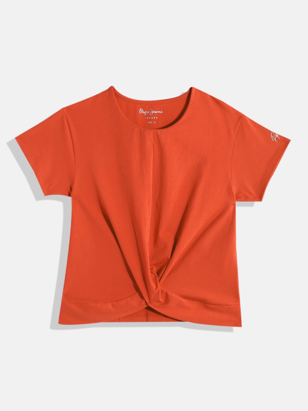 

Pepe Jeans Girls Solid Regular Top, Orange