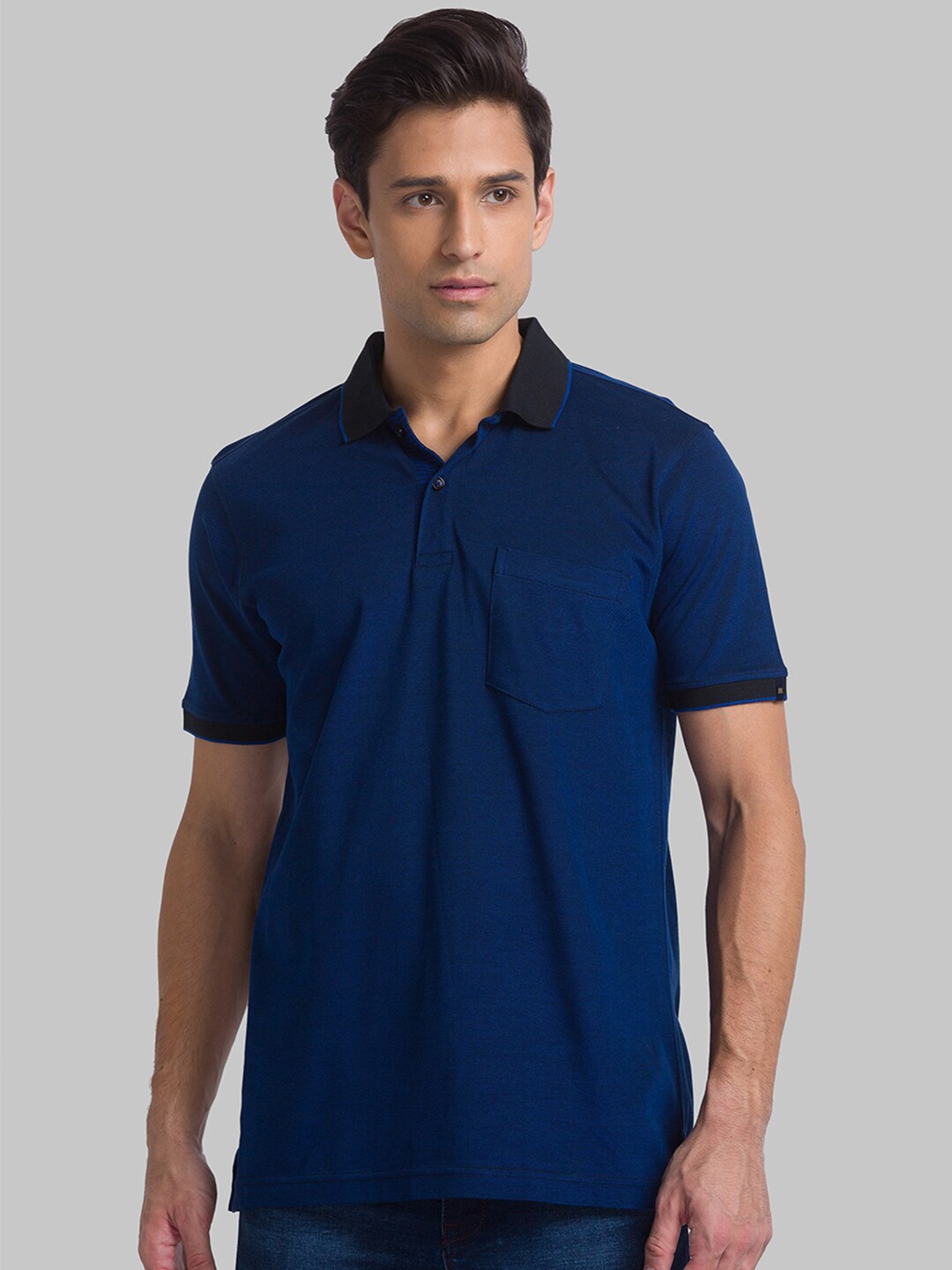 

Raymond Polo Collar Short Regular Sleeves Cotton T-Shirt, Blue