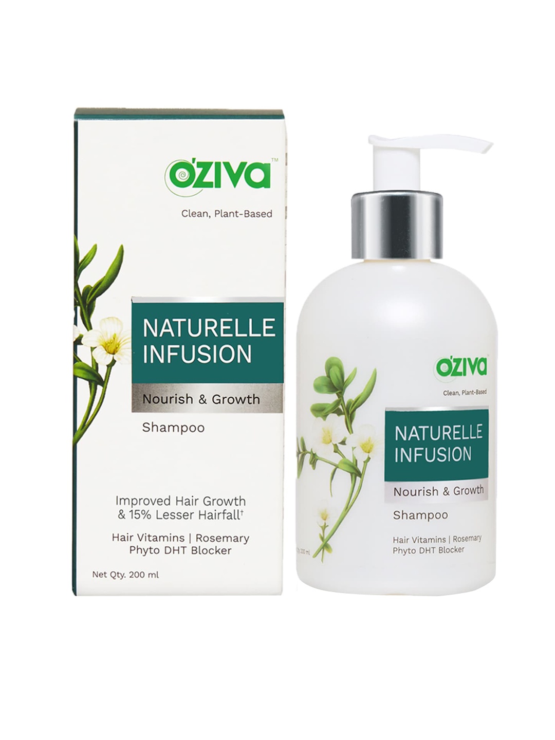 

OZiva Naturelle Infusion Nourish & Growth Shampoo 200ml, Green