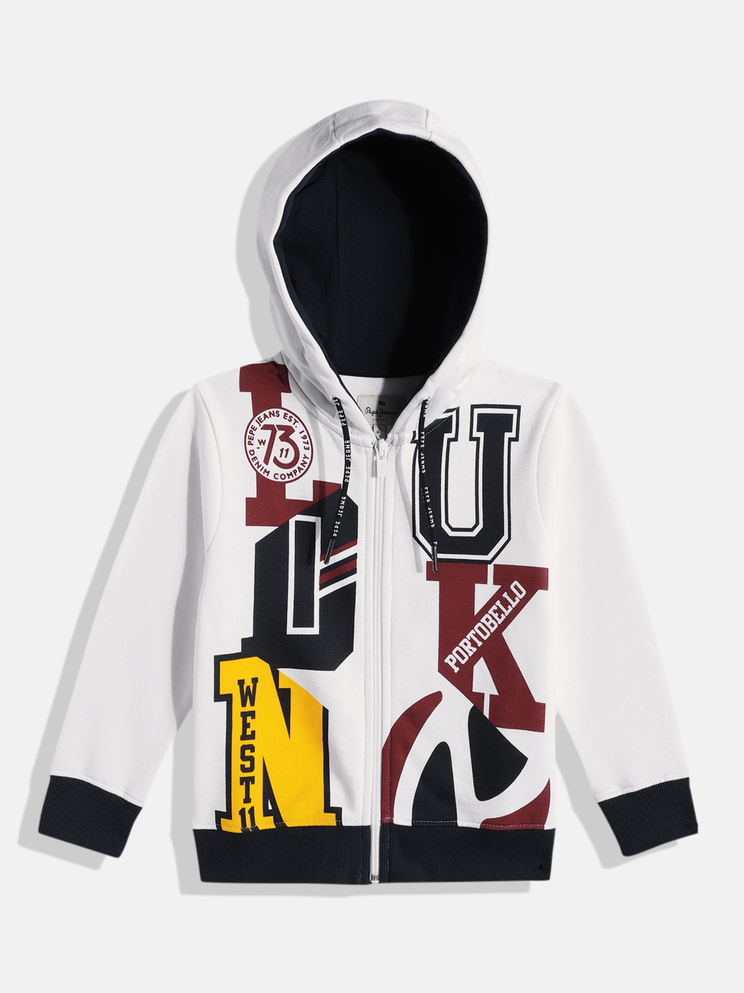 

Pepe Jeans Boys Typography Printed Hooded Sweatshirt, White