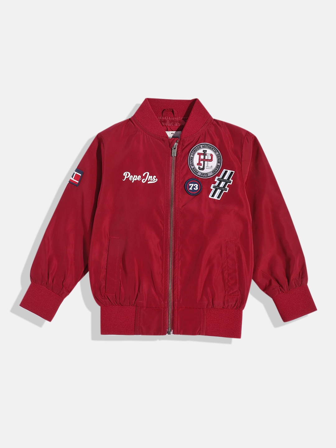 

Pepe Jeans Boys Printed Bomber Jacket, Red