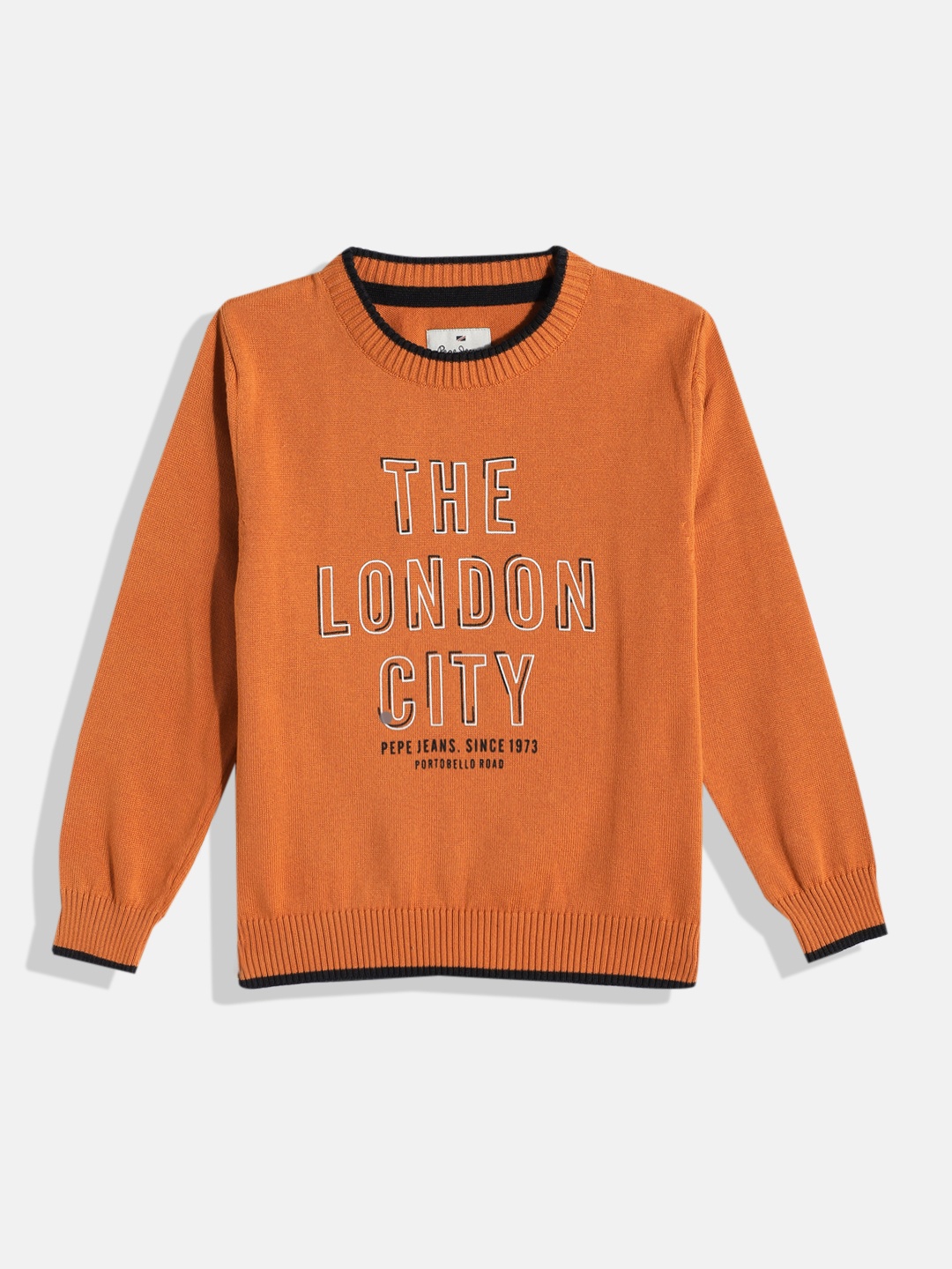 

Pepe Jeans Boys Printed Pure Cotton Pullover, Orange