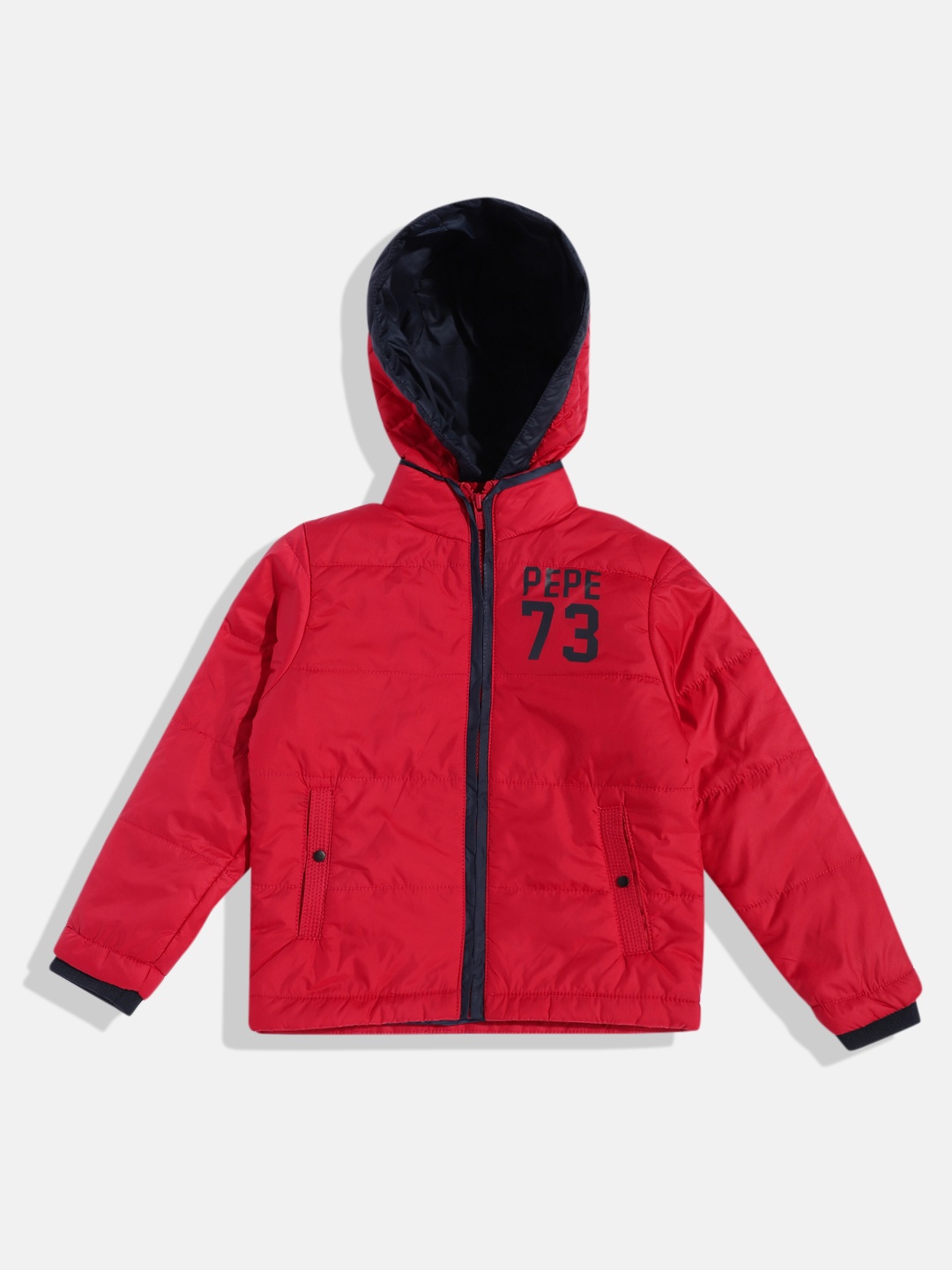 

Pepe Jeans Boys Solid Hooded Padded Jacket, Red