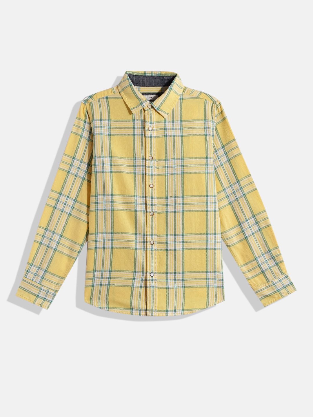 

Pepe Jeans Boys Twill Checked Pure Cotton Casual Shirt, Yellow