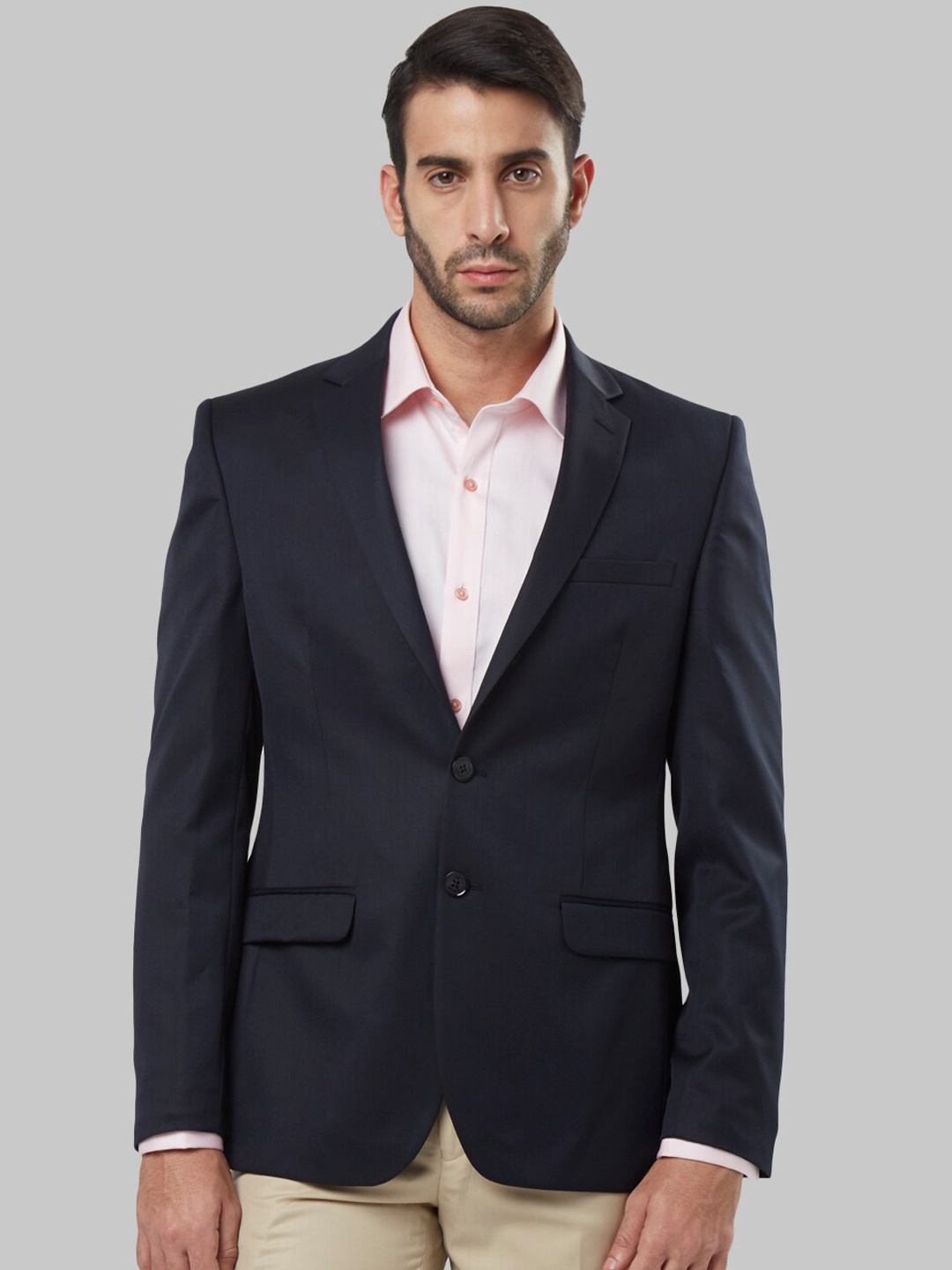 

Raymond Men Blue Solid Single Breasted Slim-Fit Blazer