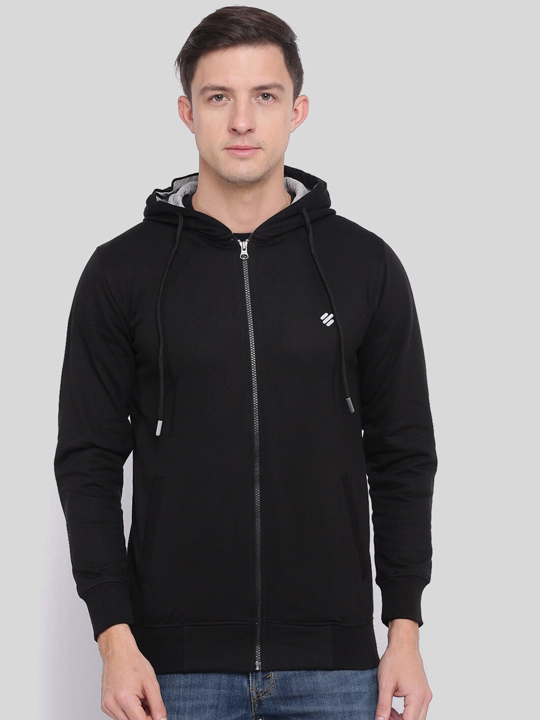 

ONN Men Black Hooded Sweatshirt