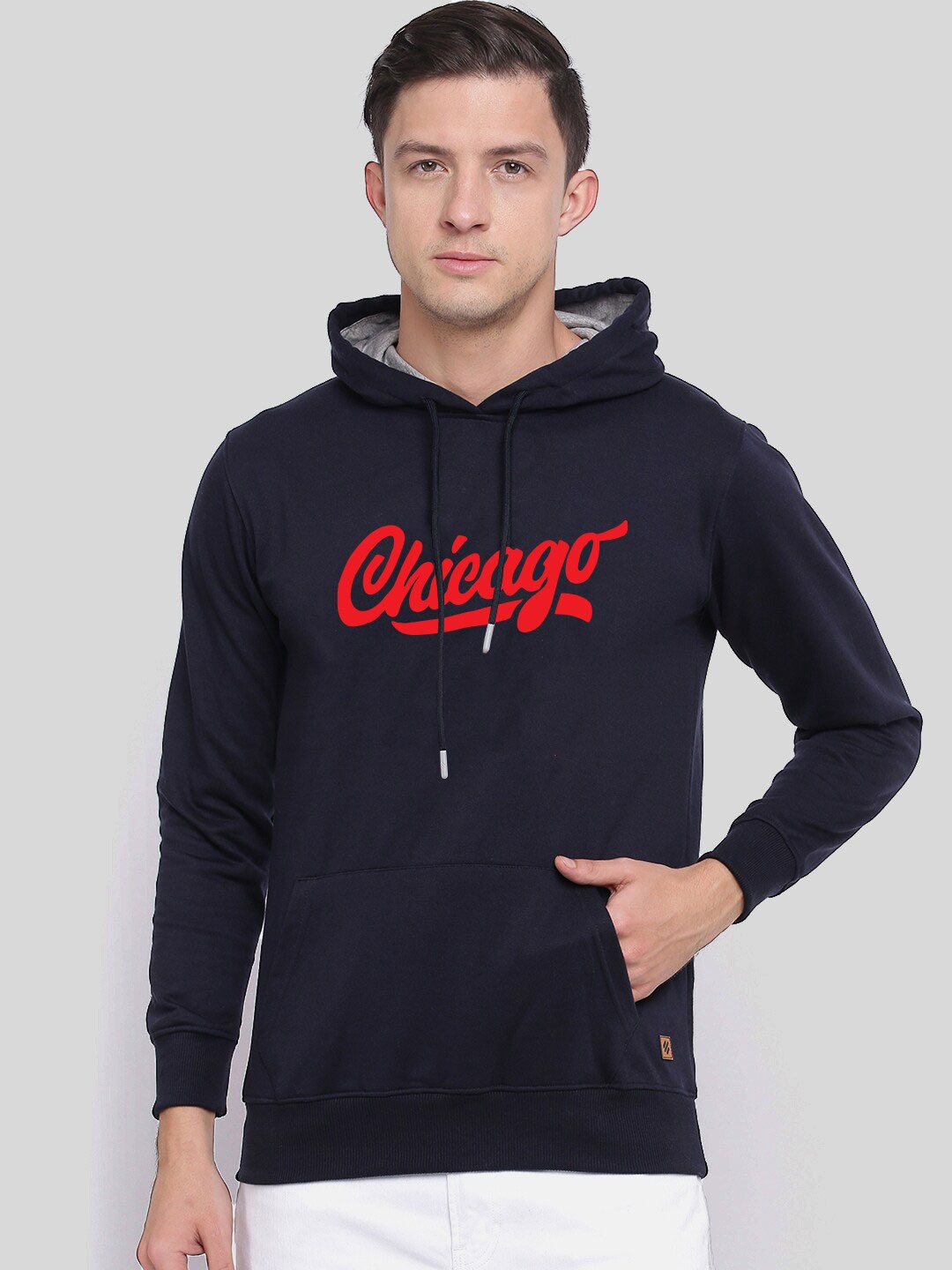 

ONN Men Navy Blue Hooded Sweatshirt