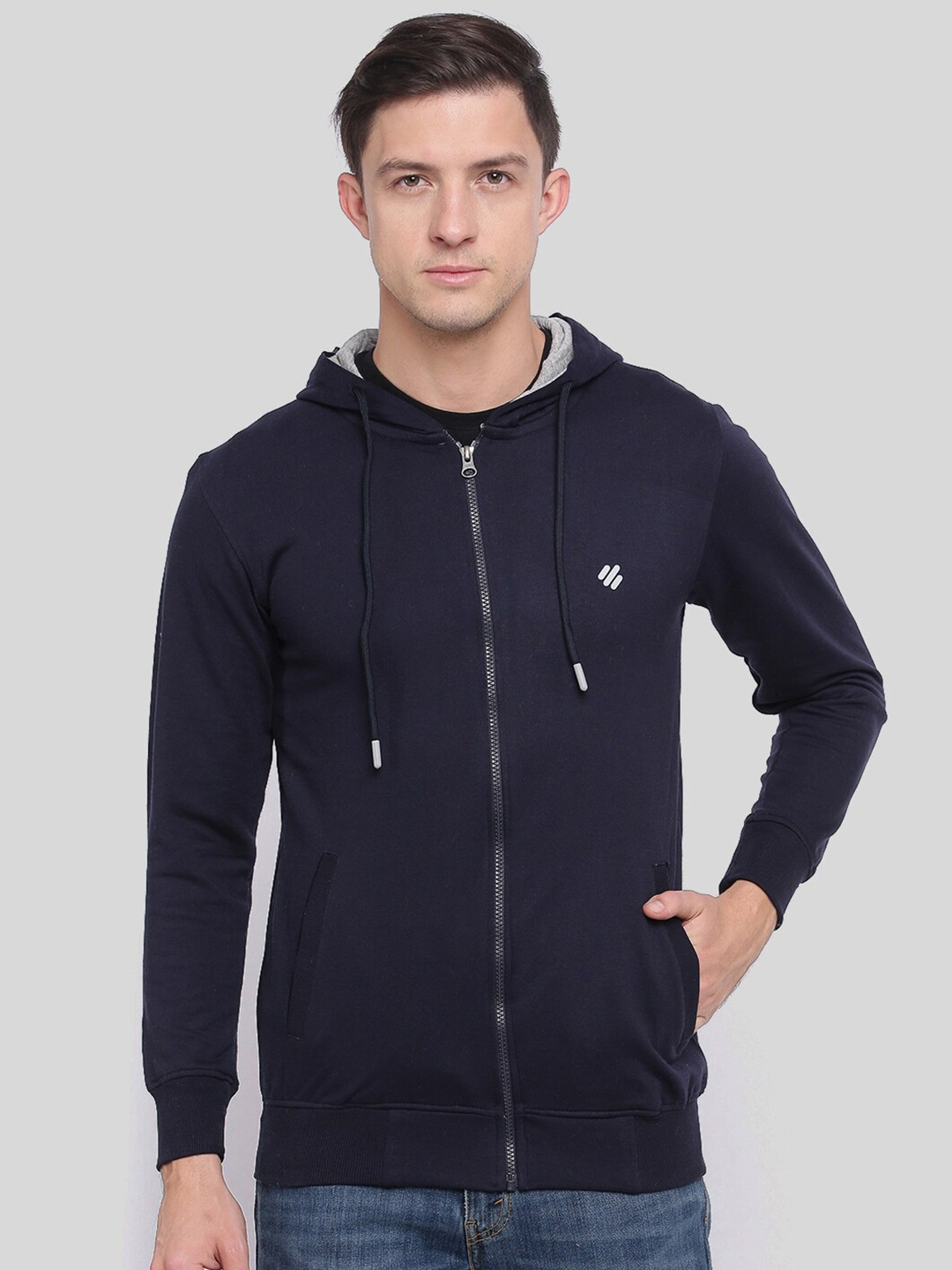 

ONN Men Navy Blue Hooded Sweatshirt