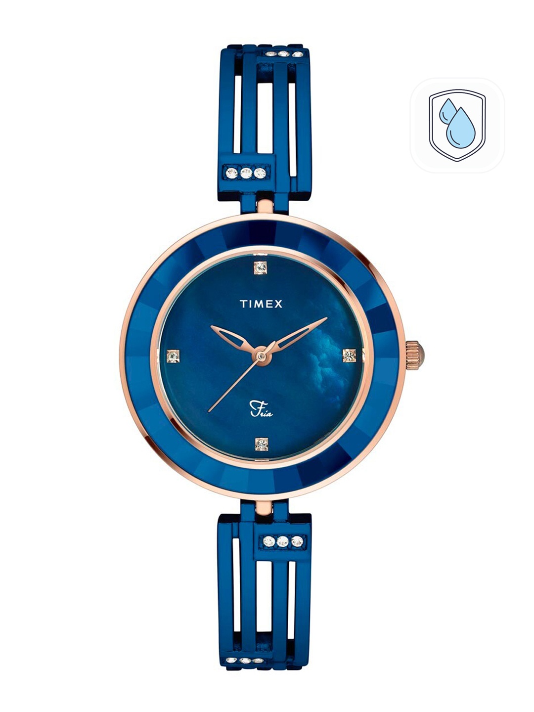 

Timex Women Brass Dial Bracelet Style Straps Analogue Watch-TWEL16203, Blue