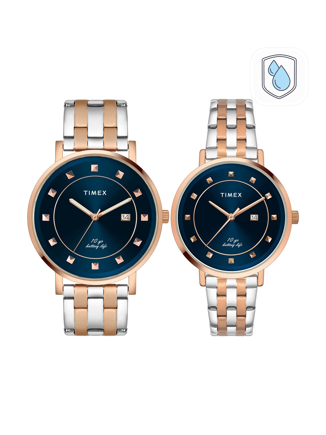 

Timex Adults Stainless Steel Bracelet Style Straps Analogue Watch Set TW00PR282, Blue