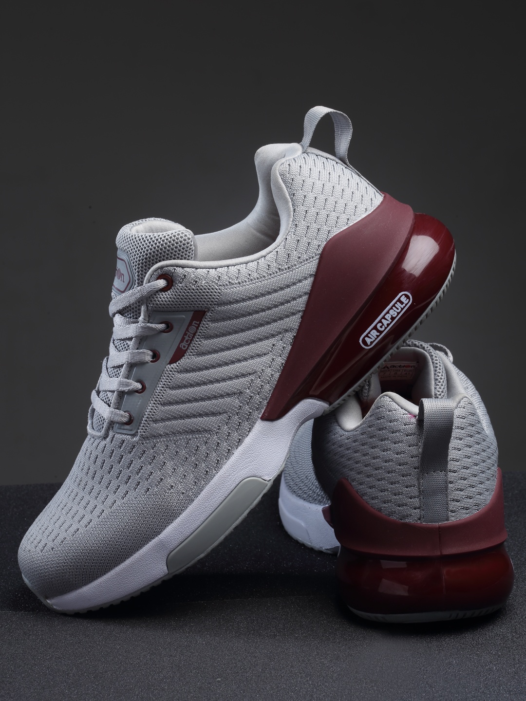 

Action ATG-418 Men's Light Grey Mesh Lace-Up Sports Shoes