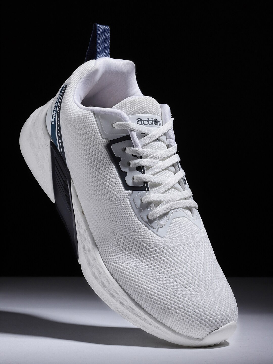 

Action ATG-605 Men's White & Dark Grey Mesh Lace-Up Sports Shoes