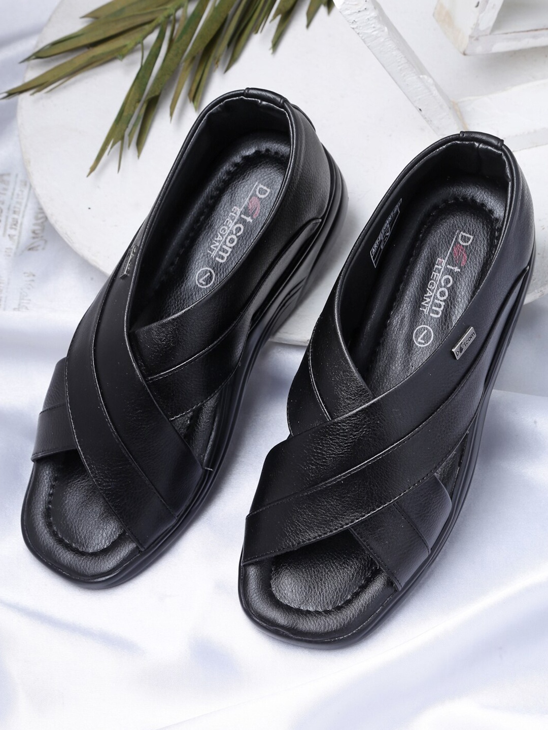 

Action Men Black Comfort Synthetic Slip-On Sandals