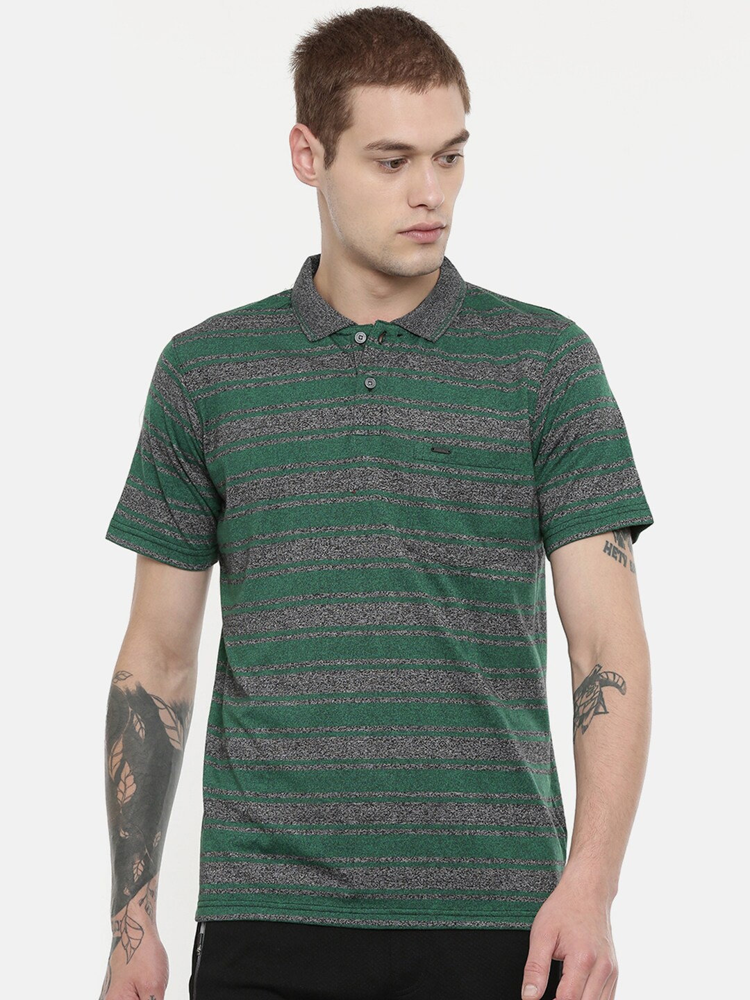 

Proline Active Men Green Polo Collar Cotton T-shirt