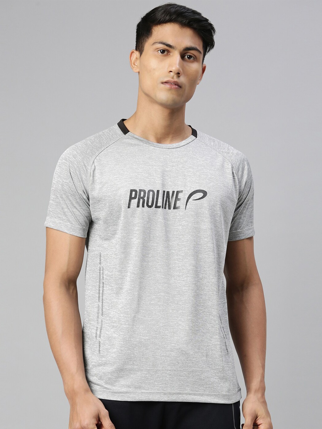 

Proline Active Men Grey Typography Printed Drop-Shoulder Sleeves T-shirt