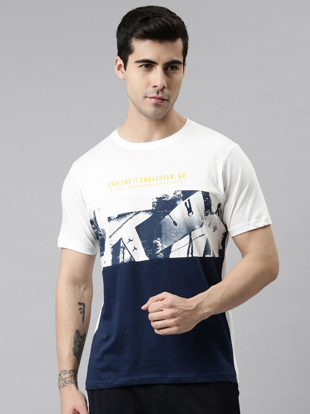

Proline Active Men Blue Printed T-shirt