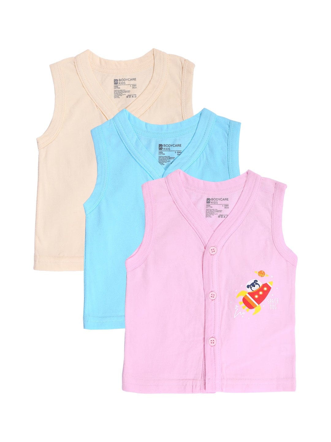 

Bodycare Kids Infant Pack of 3 Assorted Cotton Jhablas
