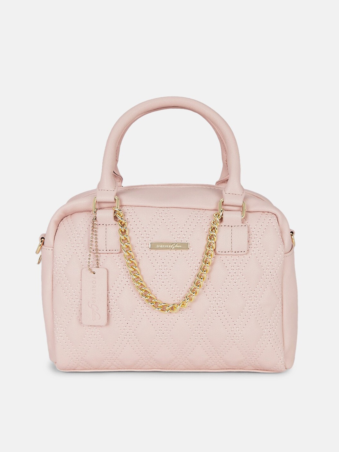 

Forever Glam by Pantaloons Nude-Coloured Textured Structured Handheld Bag