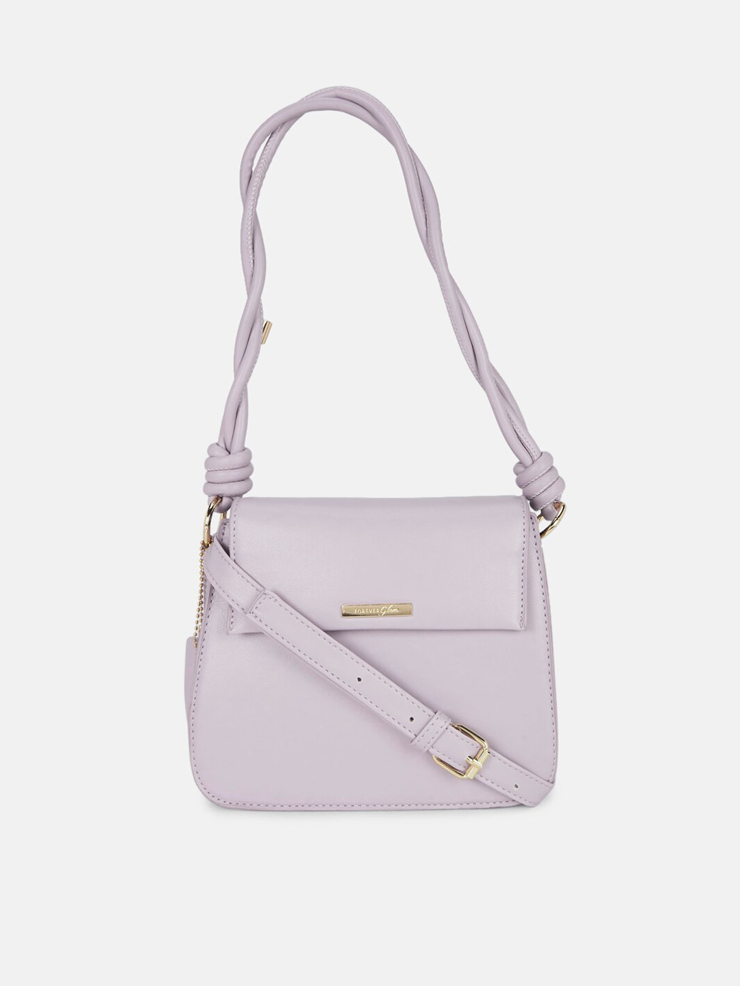 

Forever Glam by Pantaloons Purple PU Structured Shoulder Bag