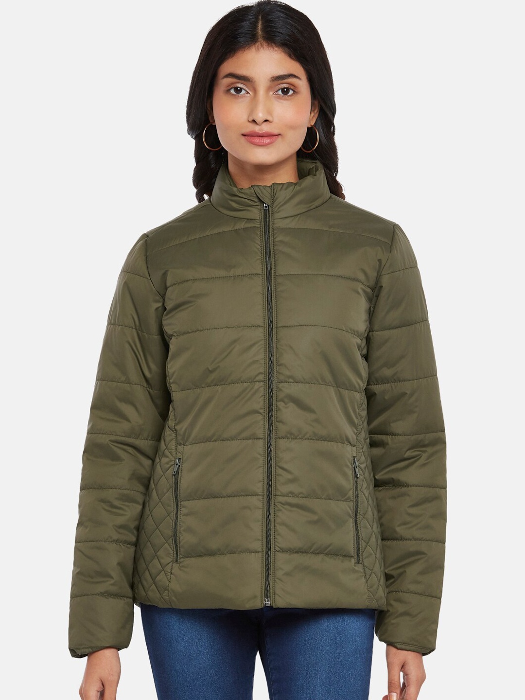 

People Women Green Padded Jacket