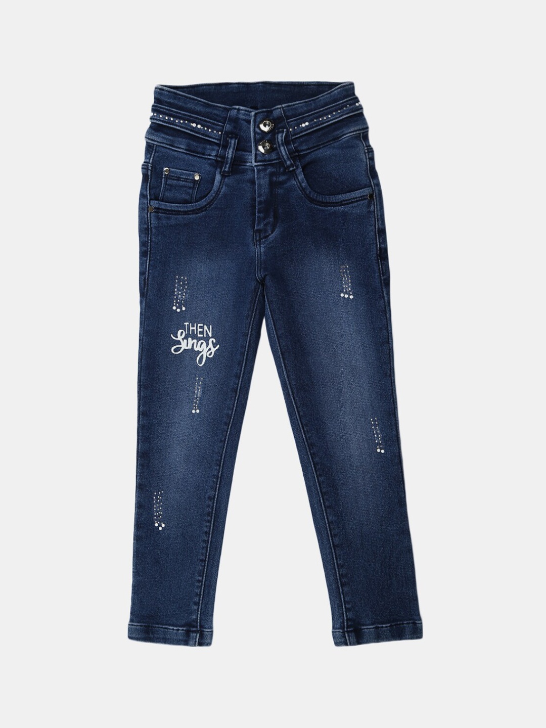 

V-Mart Girls Blue High Waist Light Fade Jeans