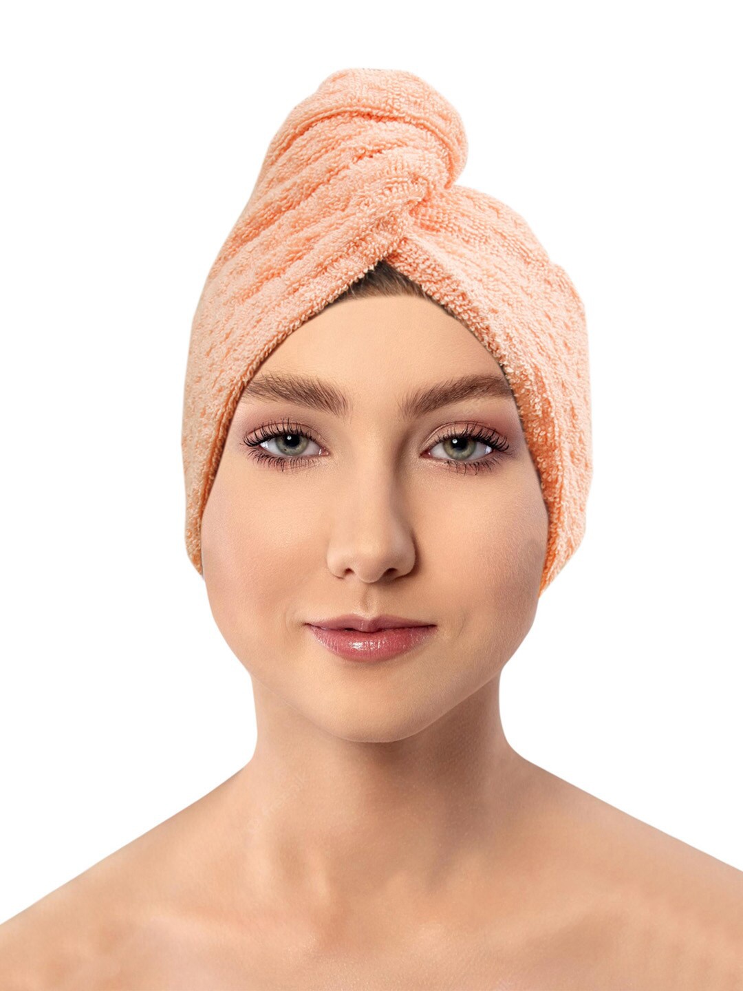 

AVI Living Pack Of 2 Solid 500 GSM Pure Cotton Hair Wrap Towel, Pink