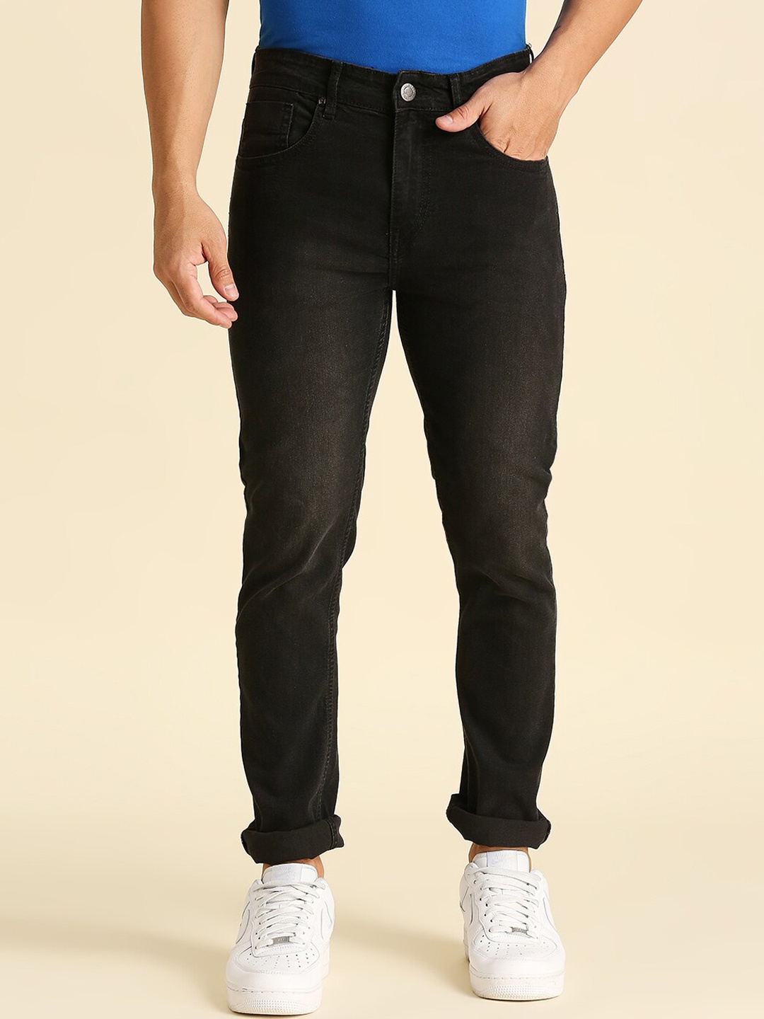 

High Star Men Black Slim Fit Light Fade Jeans