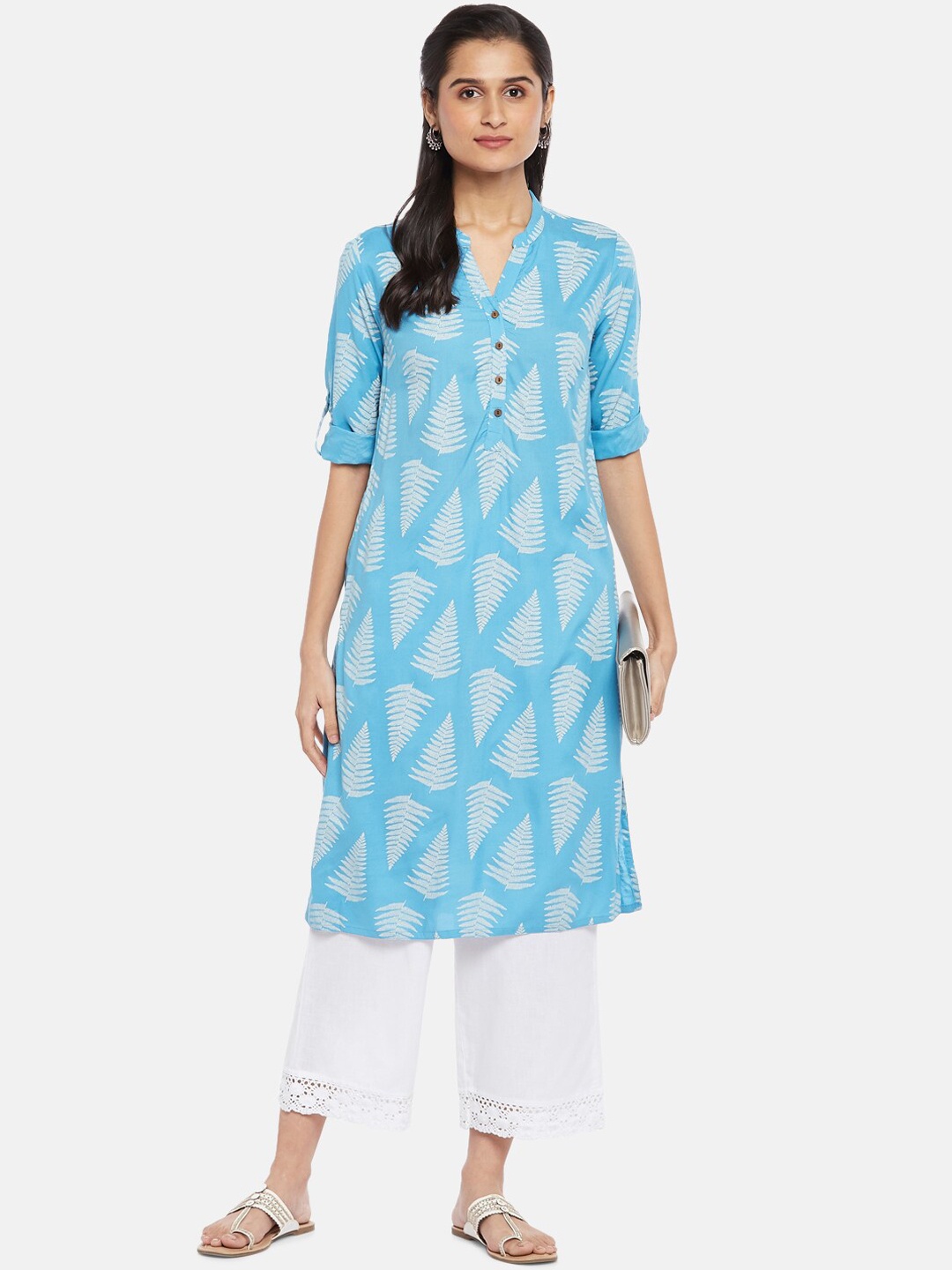 

RANGMANCH BY PANTALOONS Women Blue Ethnic Motifs Dyed Kurta