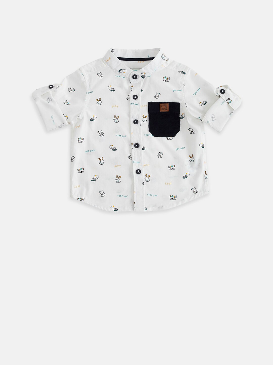 

Pantaloons Baby Boys White Printed Casual Shirt