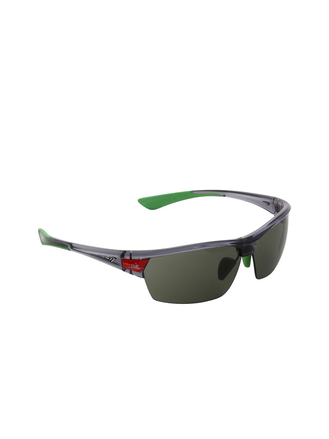 

CHARLES LONDON Men Grey Lens & Gunmetal-Toned Sports Sunglasses with UV Protected Lens