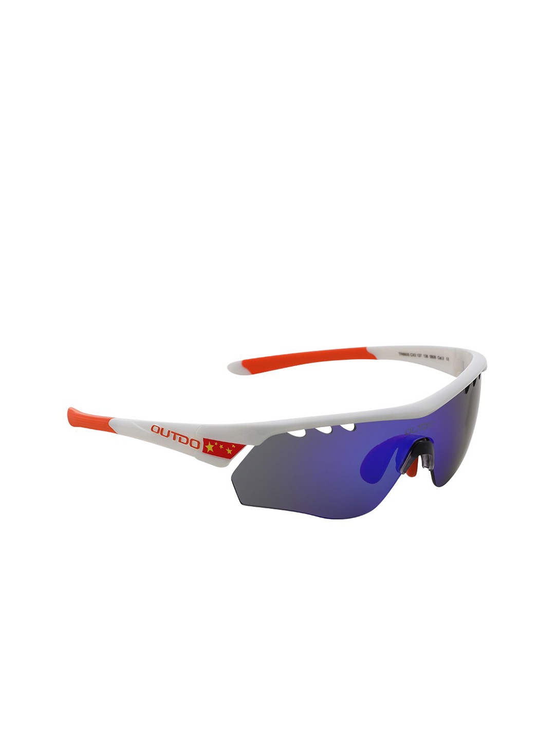 

CHARLES LONDON Men Blue Lens & White Sports Sunglasses with UV Protected Lens