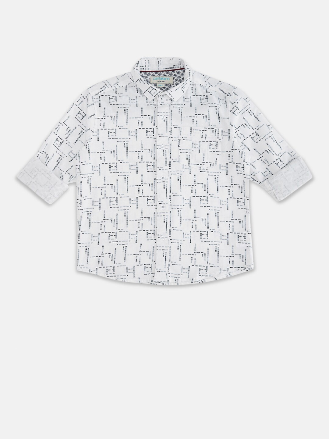 

Pantaloons Junior Boys White Printed Party Shirt