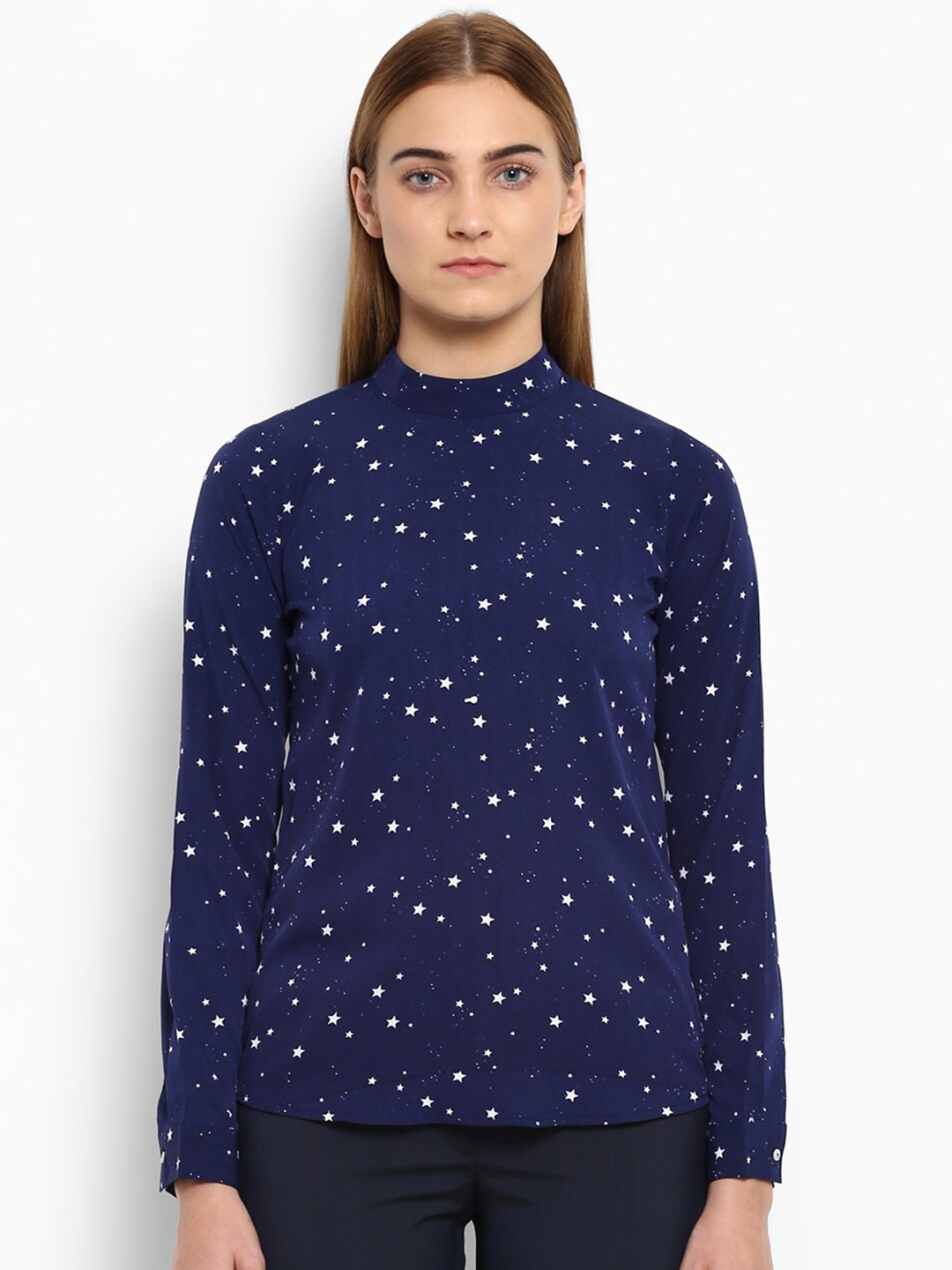 

Park Avenue Women Blue Geometric Printed Top