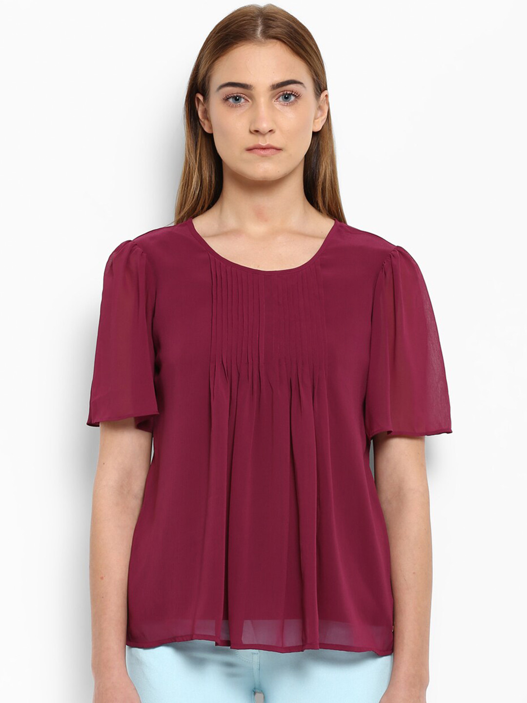 

Park Avenue Women Purple Gathered Top