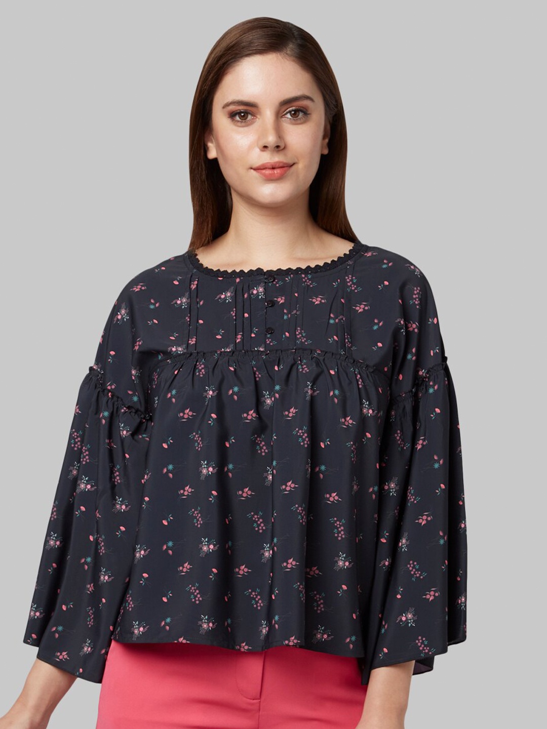 

Park Avenue Women Black Floral Printed Top