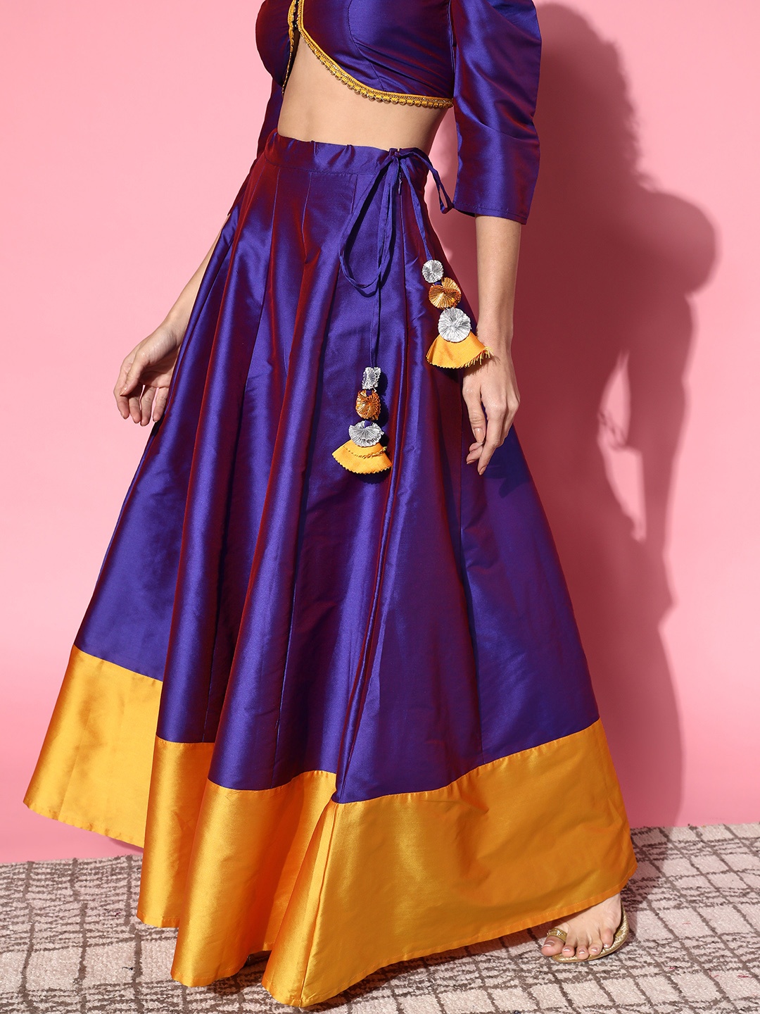 

Shae by SASSAFRAS Charming Purple Solid Fluid Tie-Up Skirt