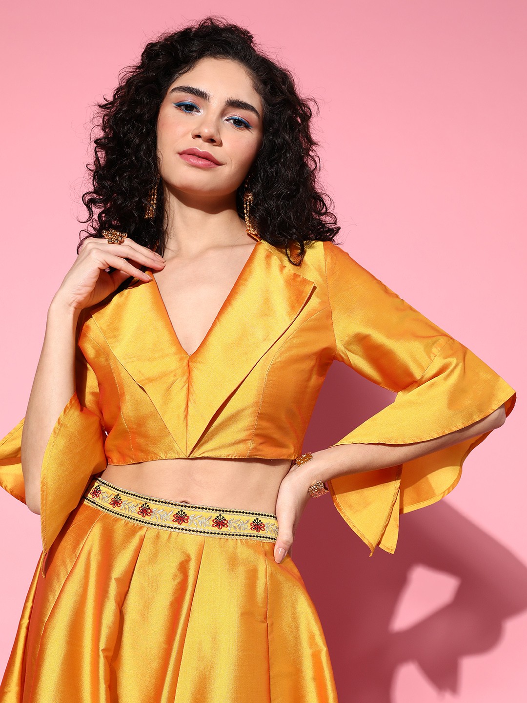 

Shae by SASSAFRAS Mustard Solid Once Upon a Sleeve Top