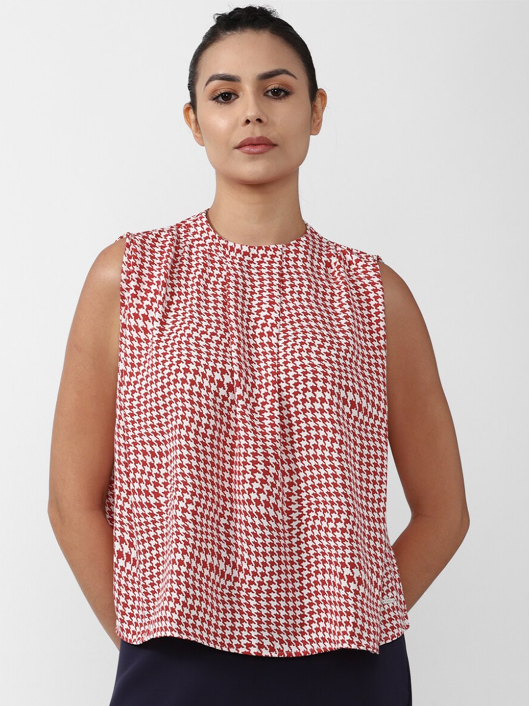 

Van Heusen Woman Red Checked Top