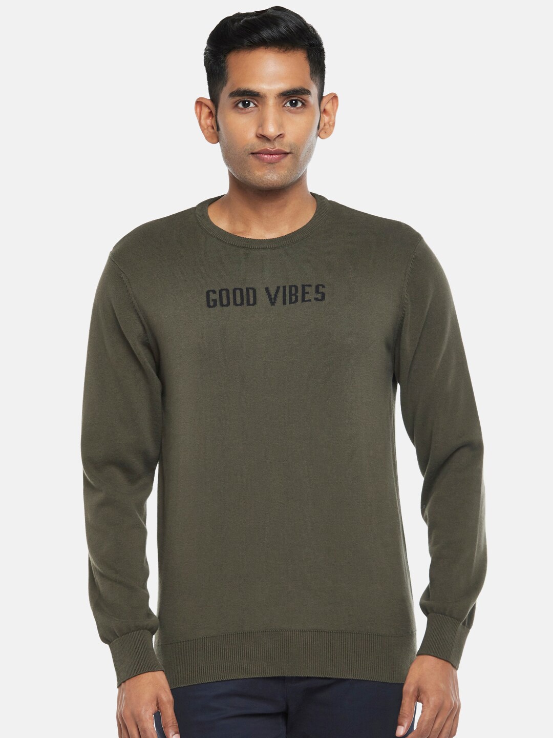 

BYFORD by Pantaloons Men Green Pullover