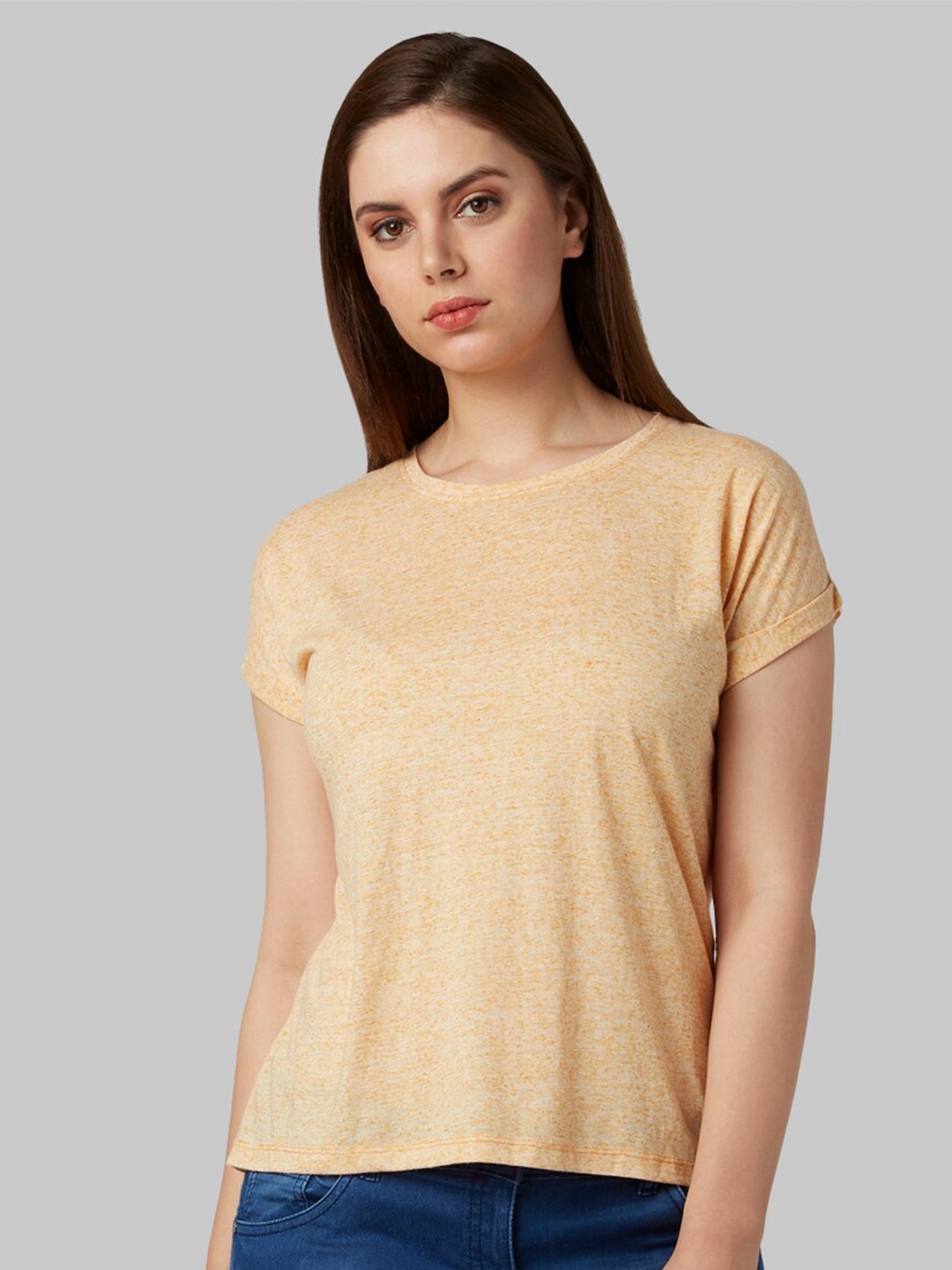 

Park Avenue Women Orange Extended Sleeves T-shirt