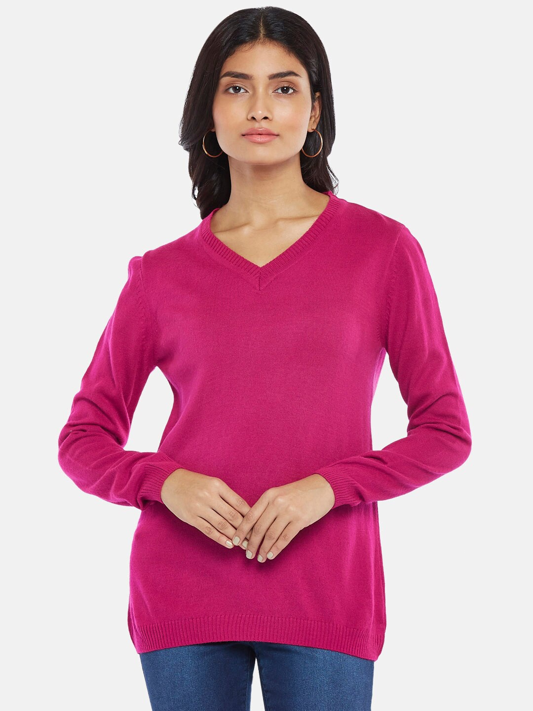 

Honey by Pantaloons Woman Fuchsia Solid Full Sleeve Top
