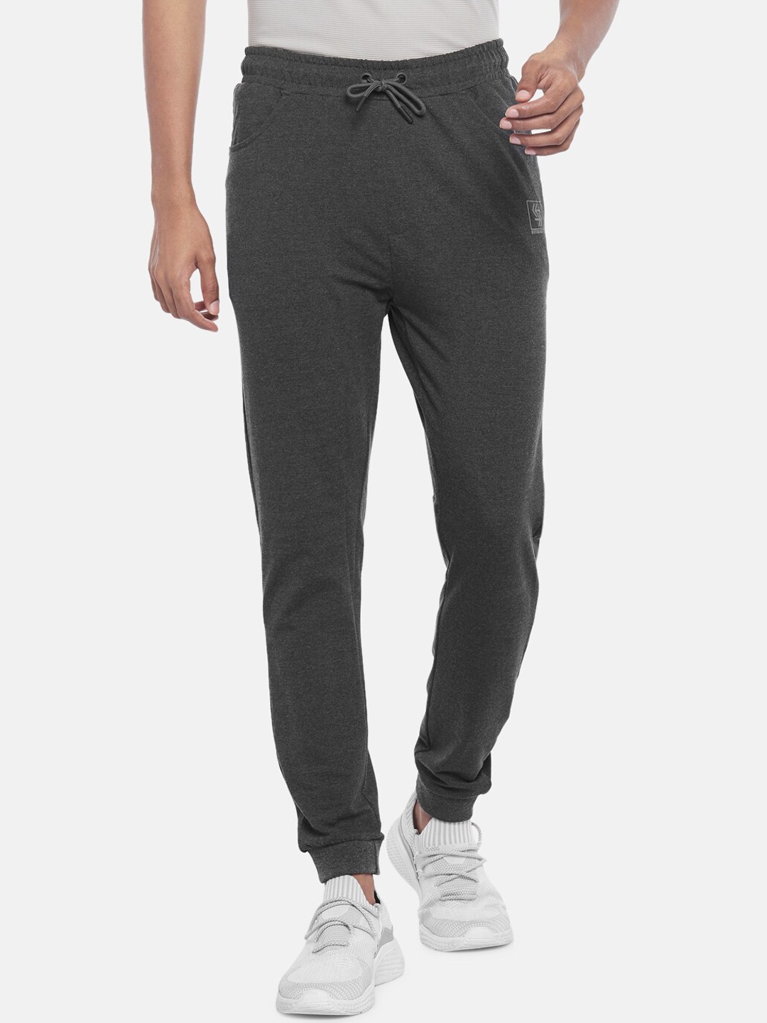 

Ajile by Pantaloons Men Charcoal Solid Slim-Fit Joggers