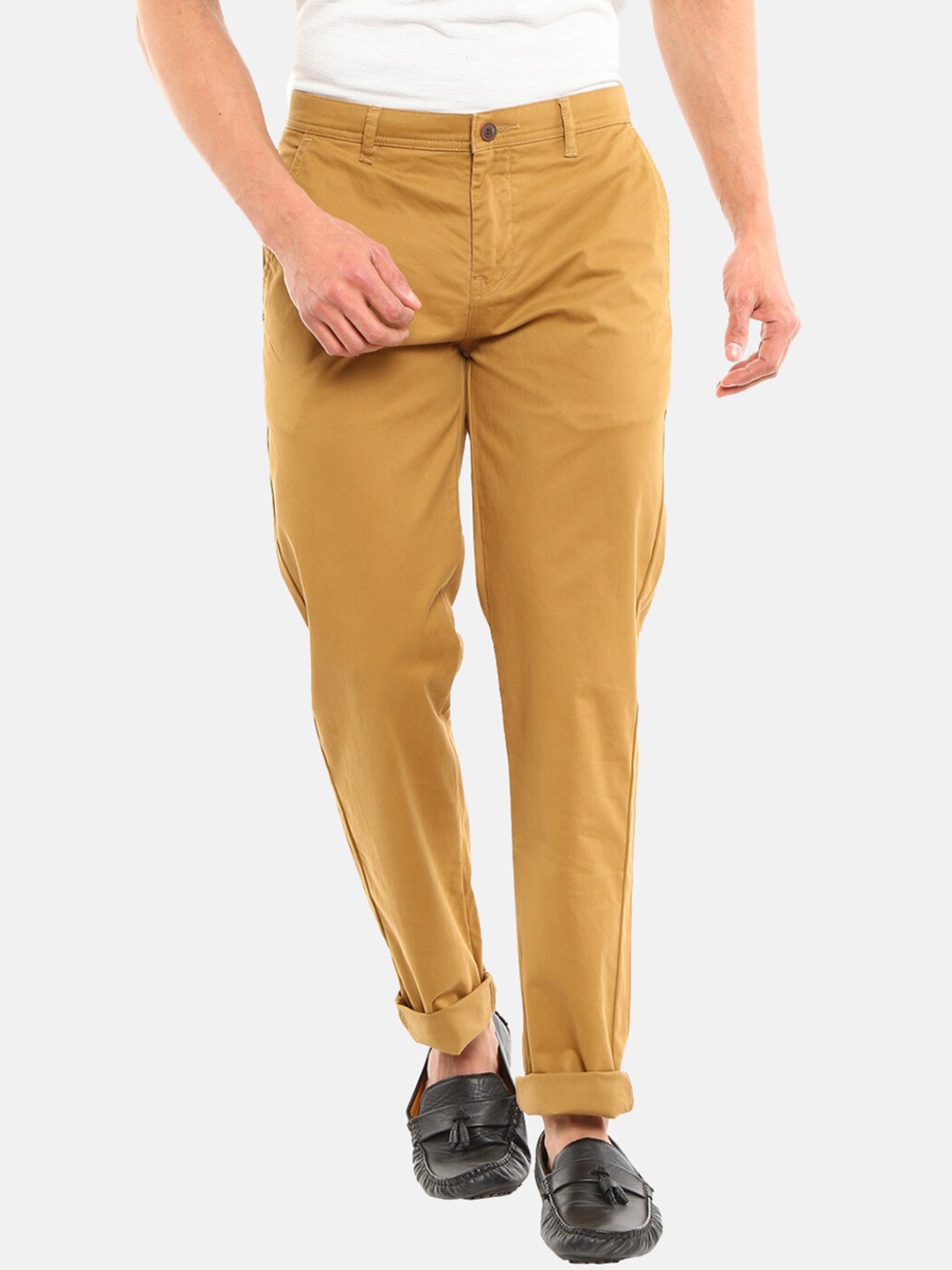 

V-Mart Men Khaki Classic Slim Fit Chinos Trousers