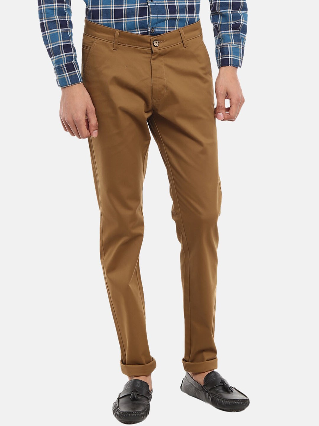 

V-Mart Men Khaki Classic Slim Fit Chinos Trousers