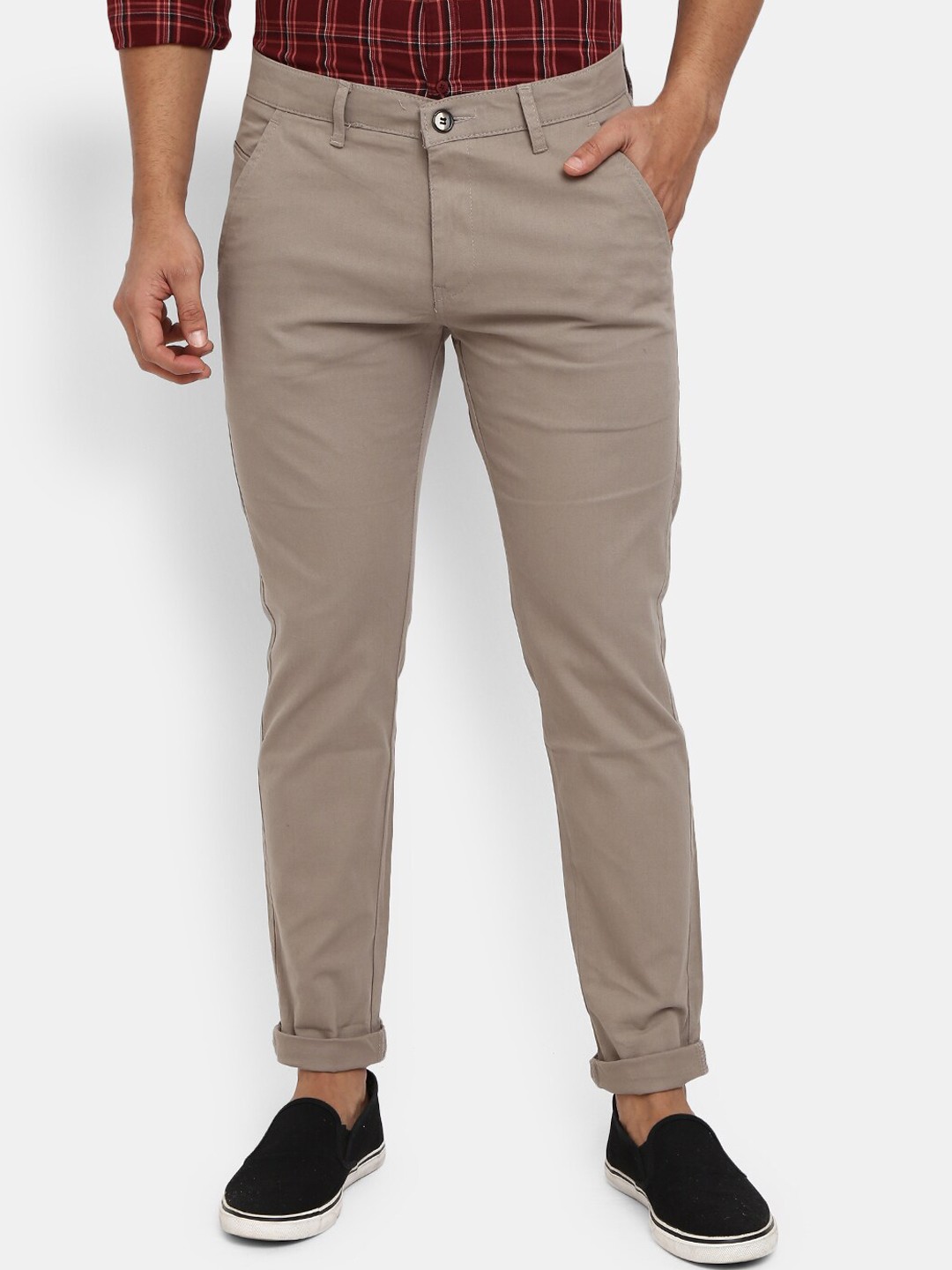 

V-Mart Men Grey Classic Chinos Trousers