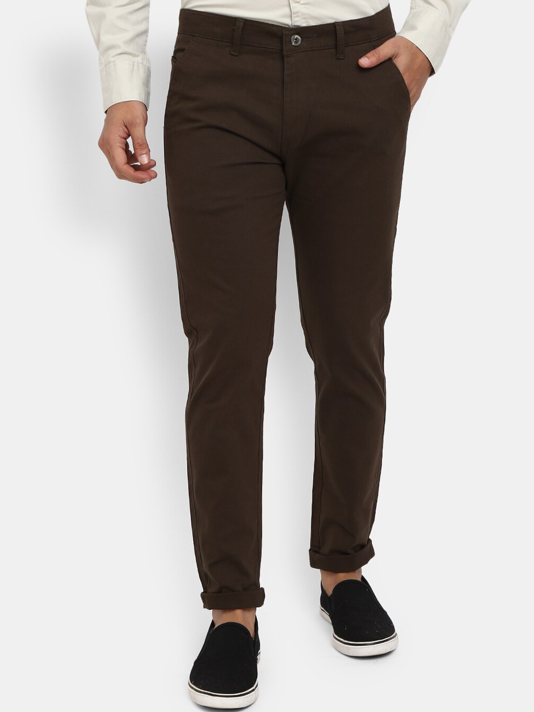 

V-Mart Men Olive Green Classic Trousers