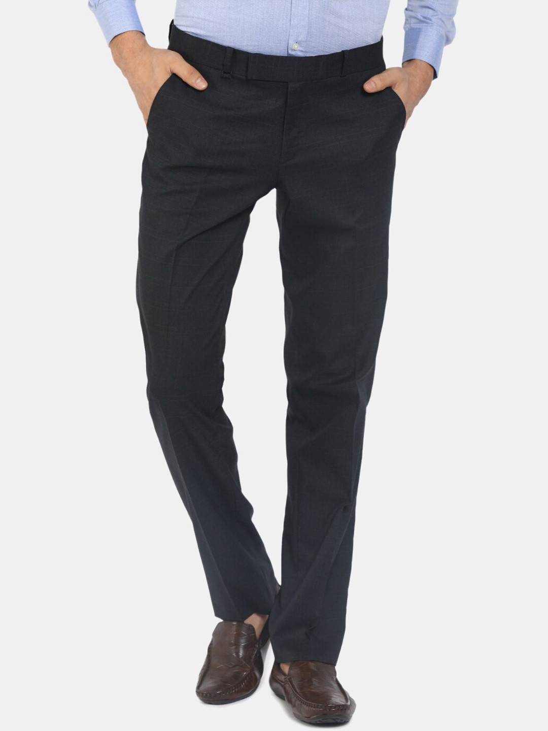 

J White by Vmart Men Blue Classic Slim Fit Trousers