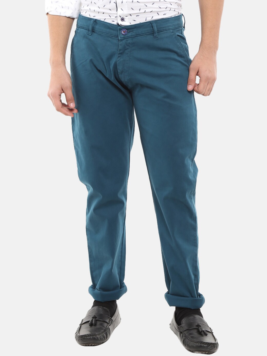 

V-Mart Men Blue Solid Chinos Cotton Trouser